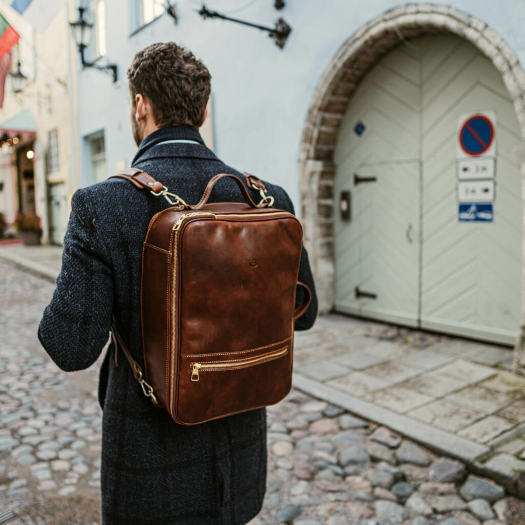 10x nahast seljakott kaamerakott reisikott pruun