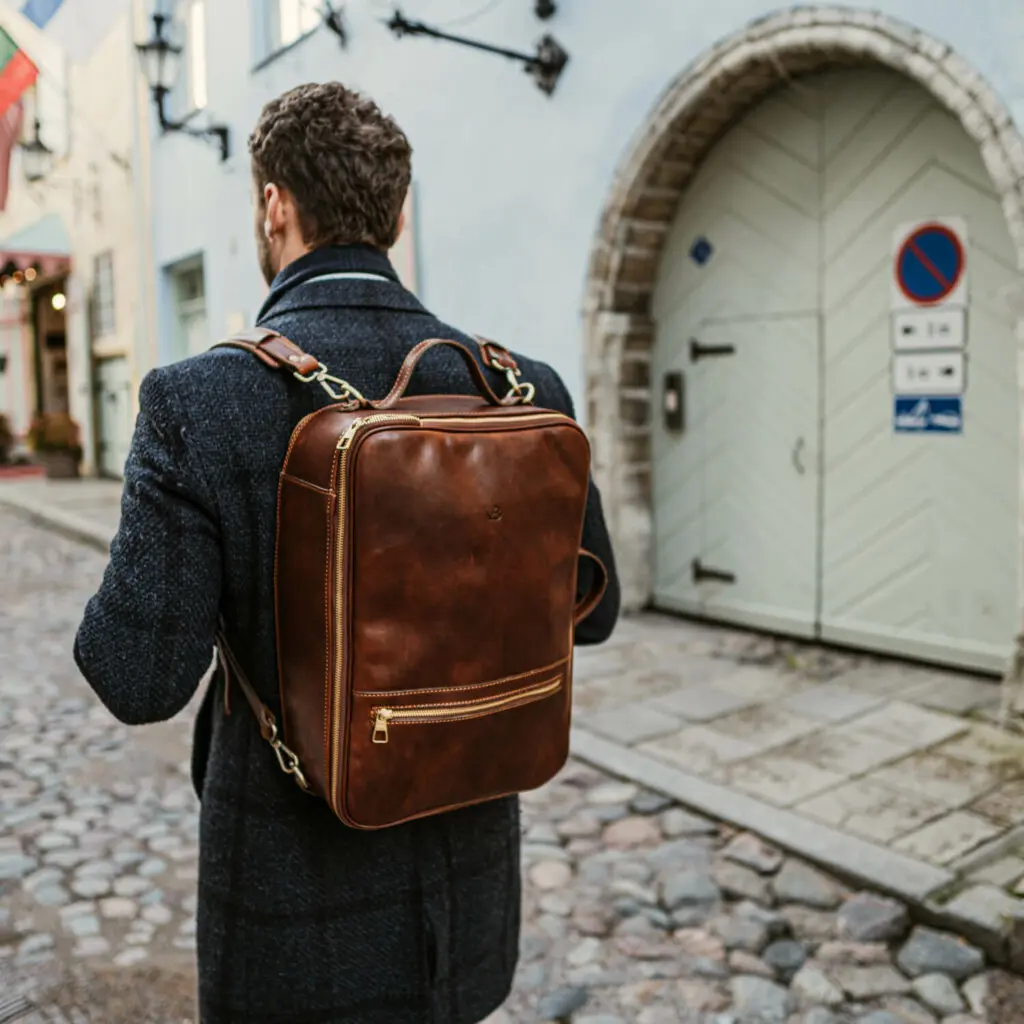 10x nahast seljakott kaamerakott reisikott pruun