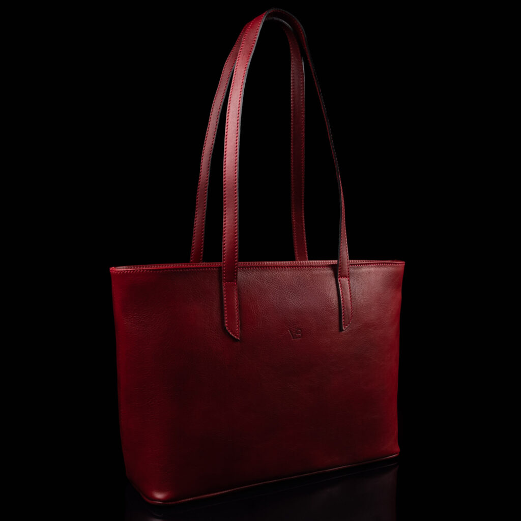 Nahast Tote Bag naiste Kaekott punane