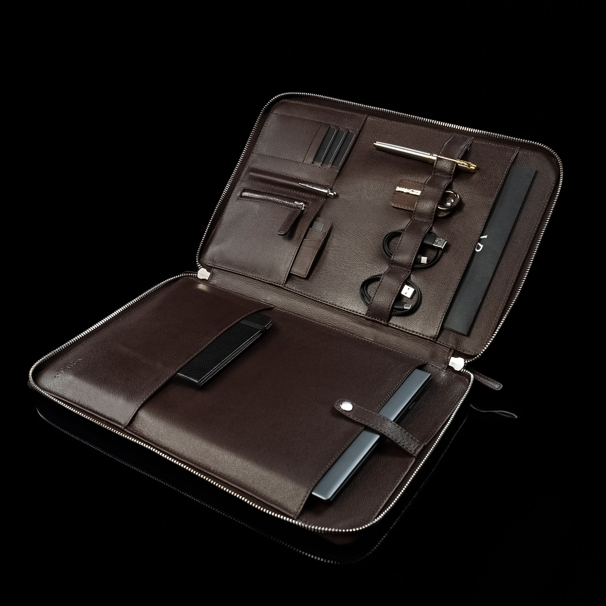 Well Organized nahast arvuti ja dokumendikott pruun sulearvutilahter sisu macbook korraldaja kott