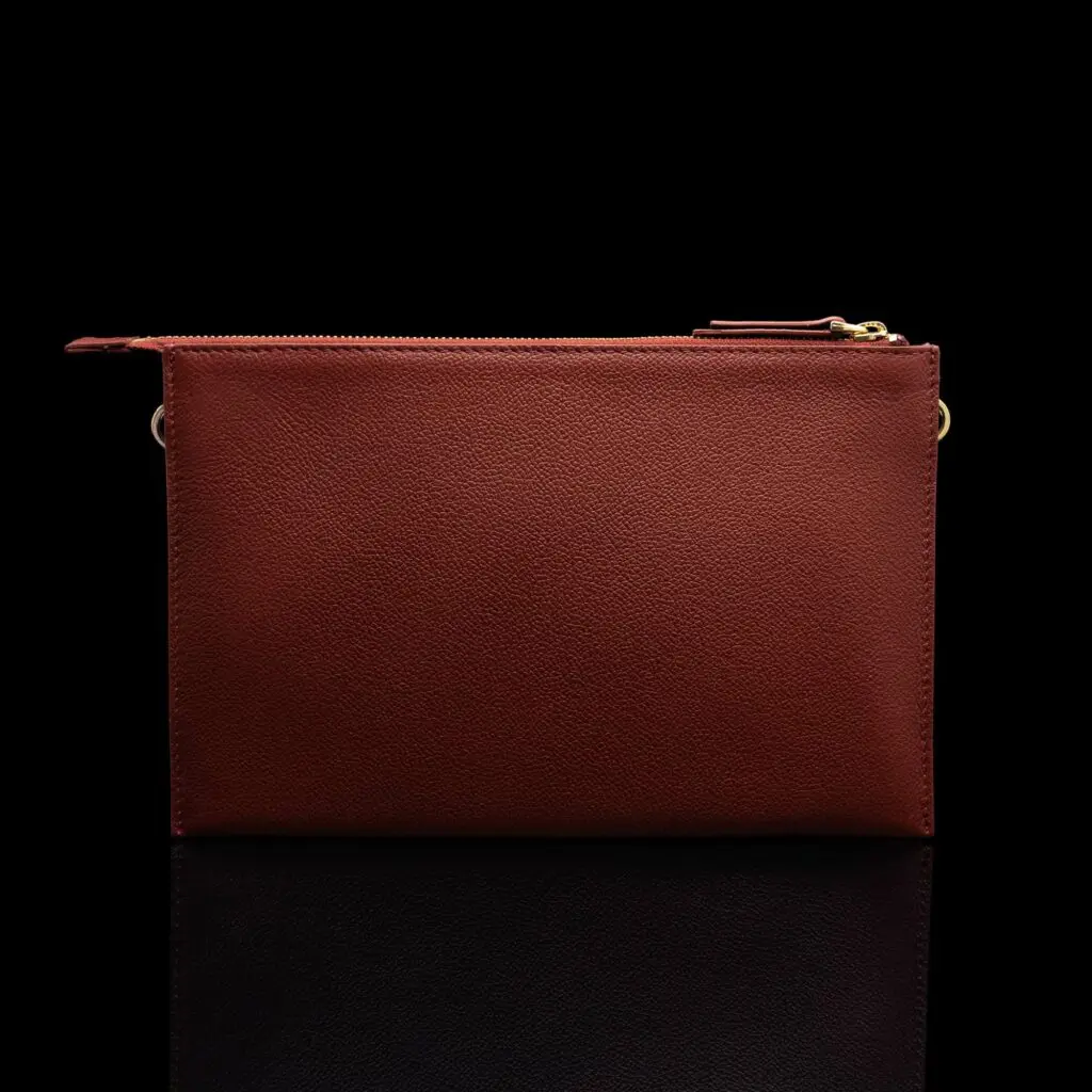 von baer clutch naiste vaike nahast kaekott punane tagantvaade