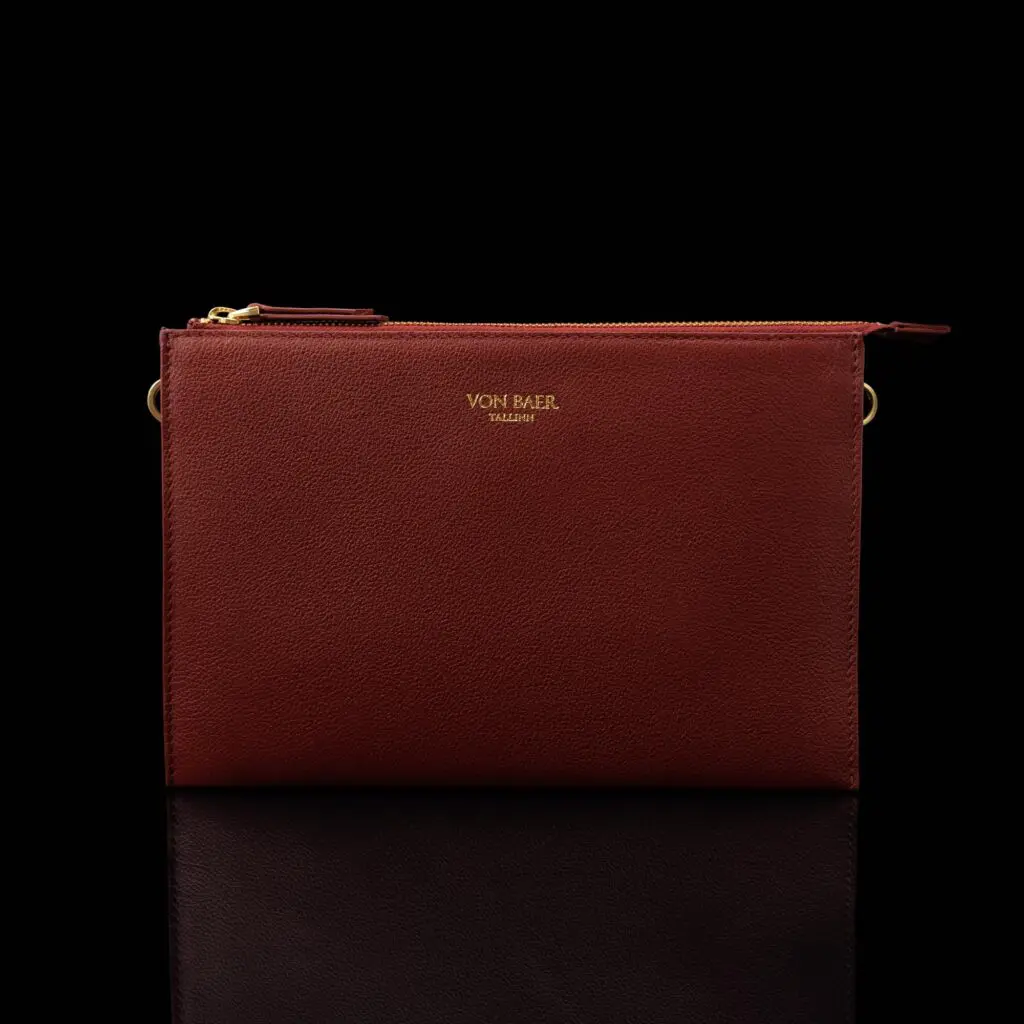 von baer clutch vaike nahast naiste kaekott punane eestvaade