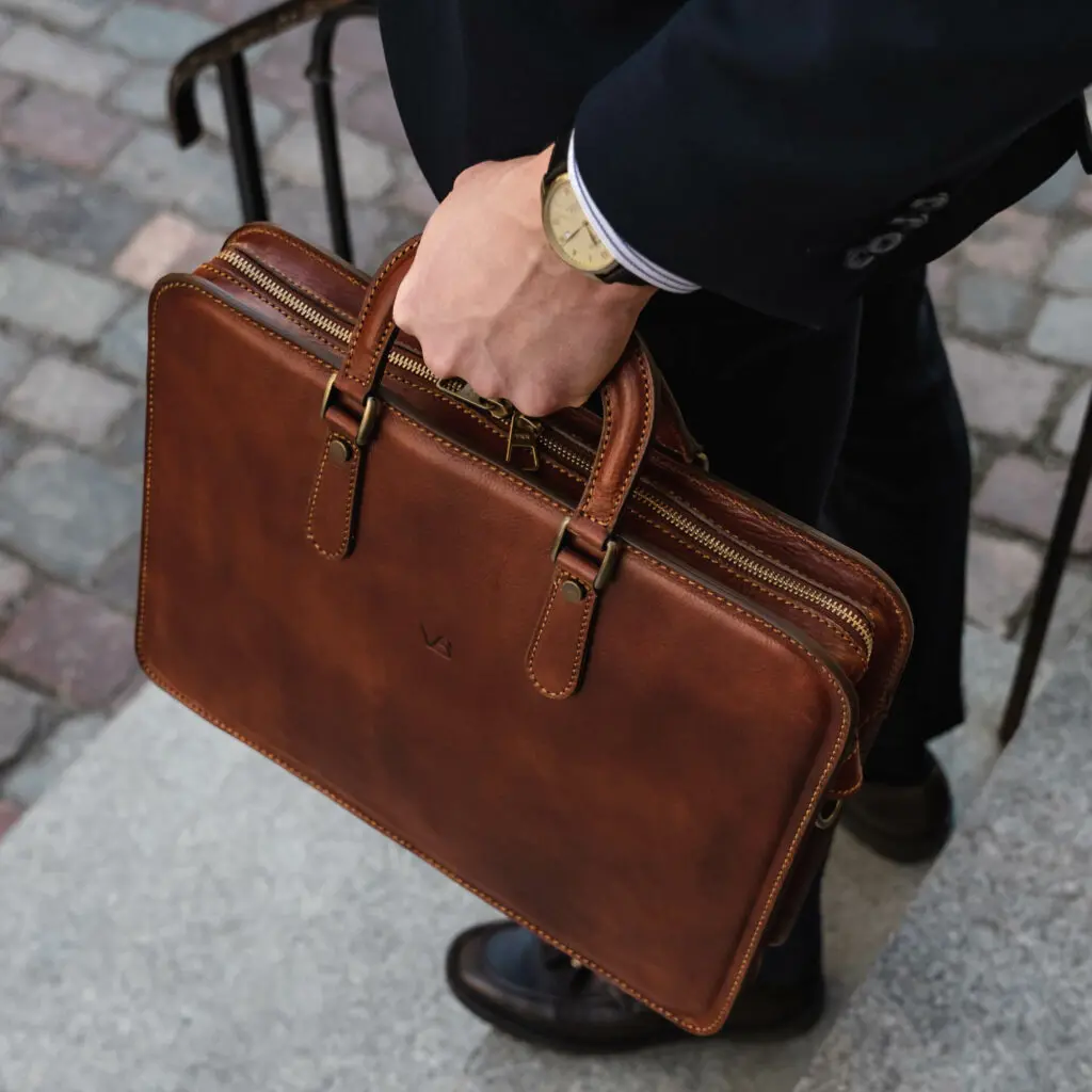 von baer elegant luksuslik meeste nahast arvutikott pruun