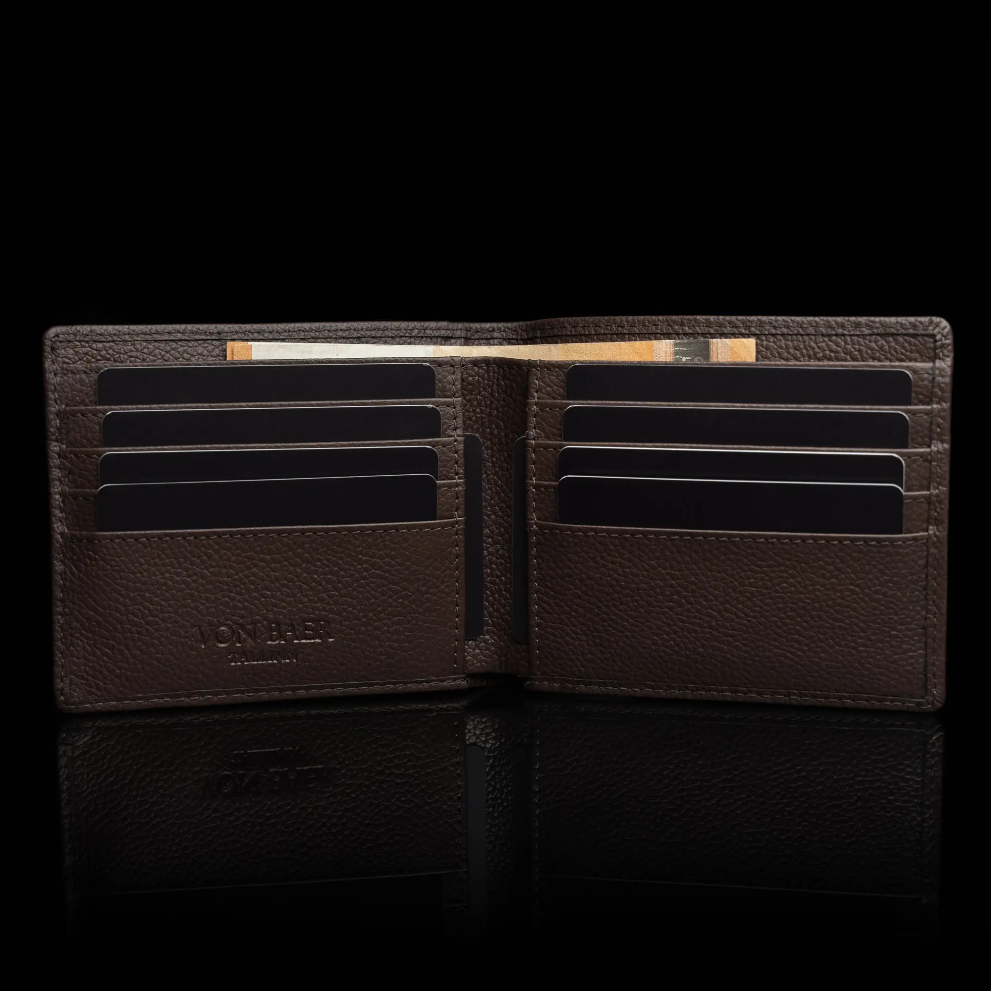von baer franklin luksuslik premium nahast meste rahakott eesti disain pruun kaardid ja raha taskud