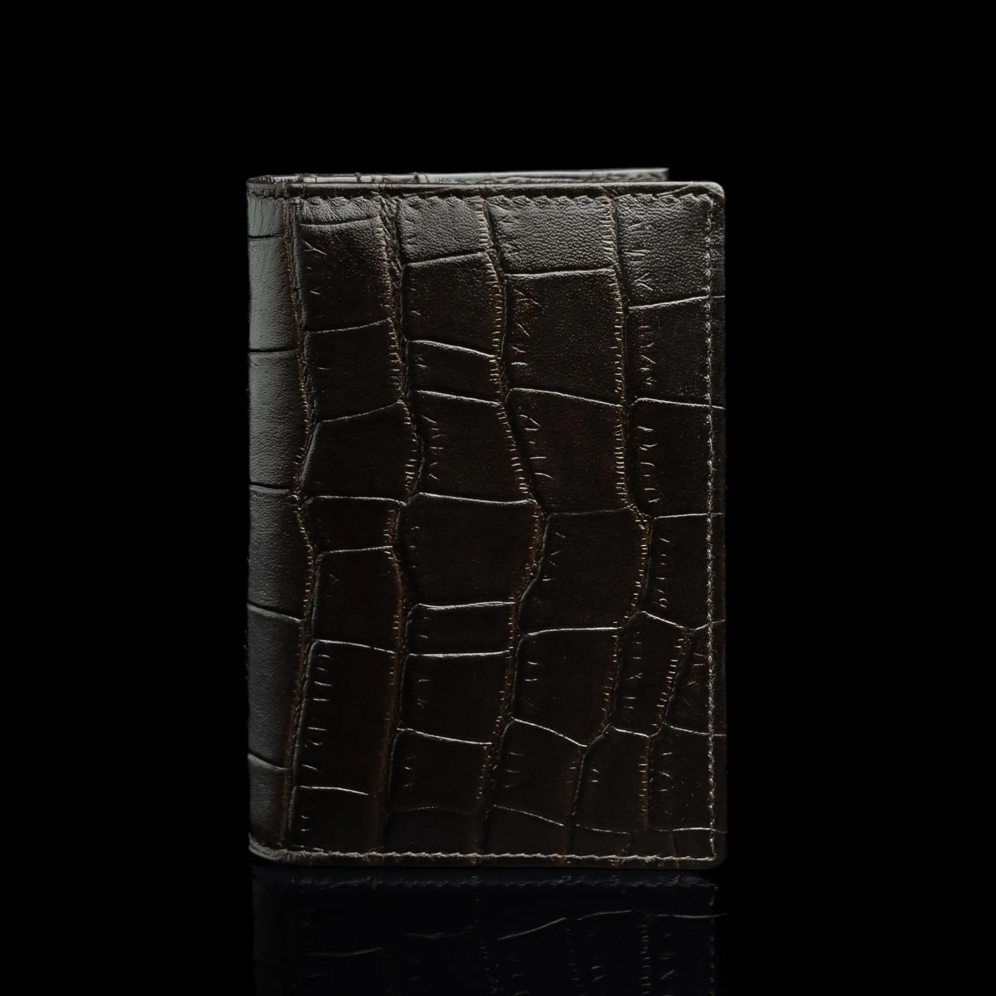 von baer luksuslik rfid grant nahast kaardihoidja croco print tumepruun eestvaade