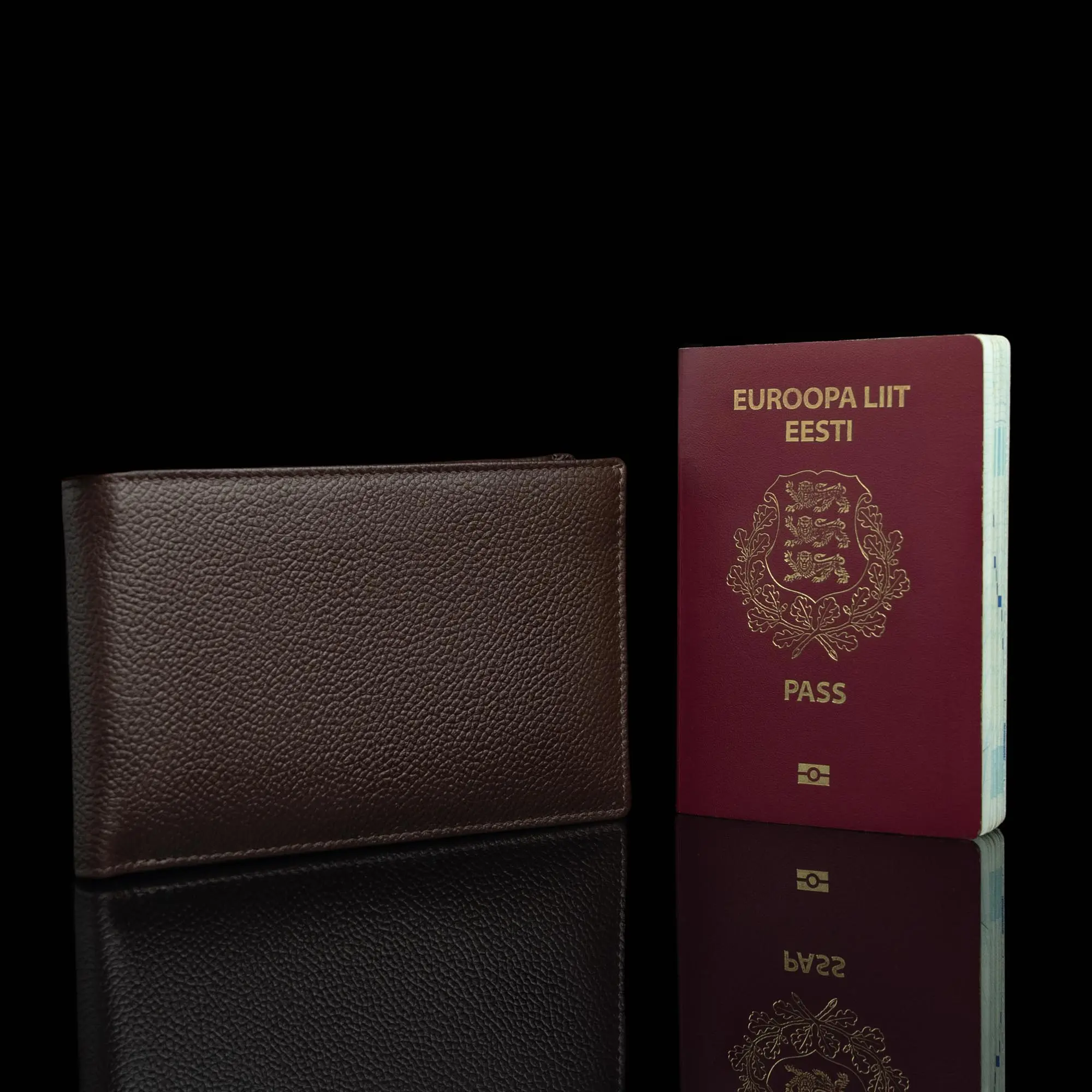 von baer luksuslik nahast pass portmonee reisi jaoks pruun ja pass eesti disain