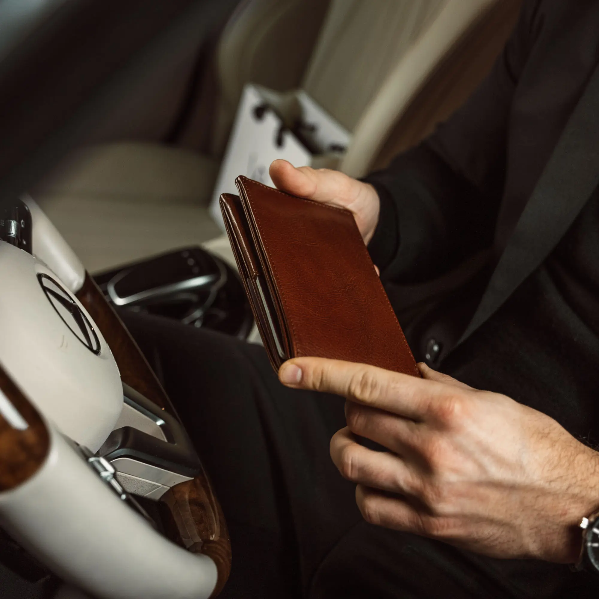 von baer travel organizer nahast passihoidja rahakott pruun luksuslik kingitus